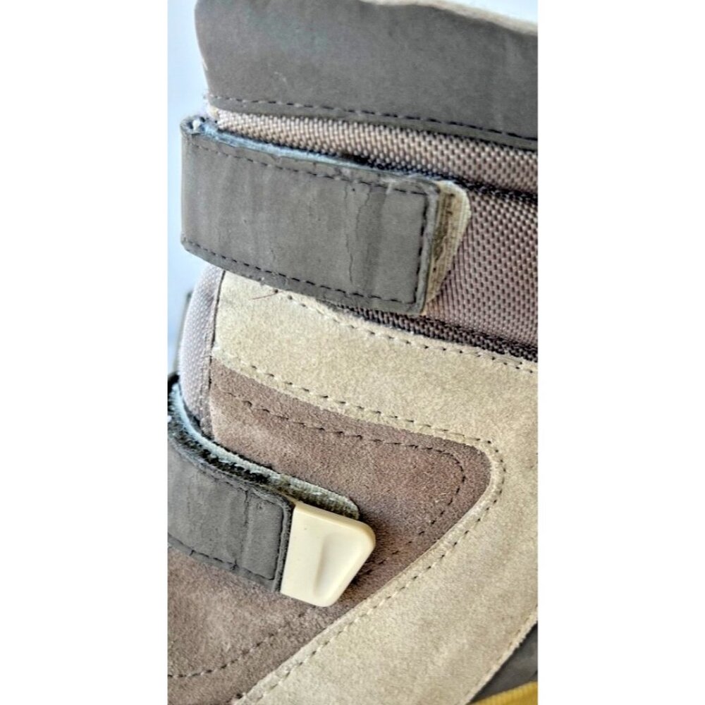 Columbia Nanuk Kids Winter Boots Brown Gray Insulated Hook & Loop Size 12 - Picture 8 of 11